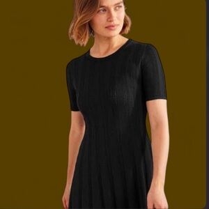 Boden Black Ribbed Knit Dress